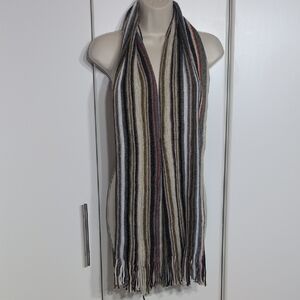 Colorful Striped Knit Scarf